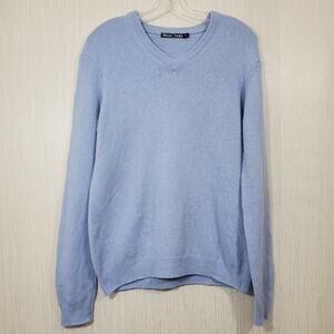Woolovers baby blue 100% lambswool pullover v-neck sweater woman's size medium
